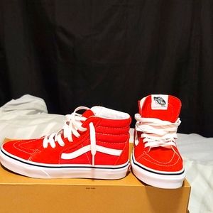 Brand NEW VANS Kids unisex red white  never worn